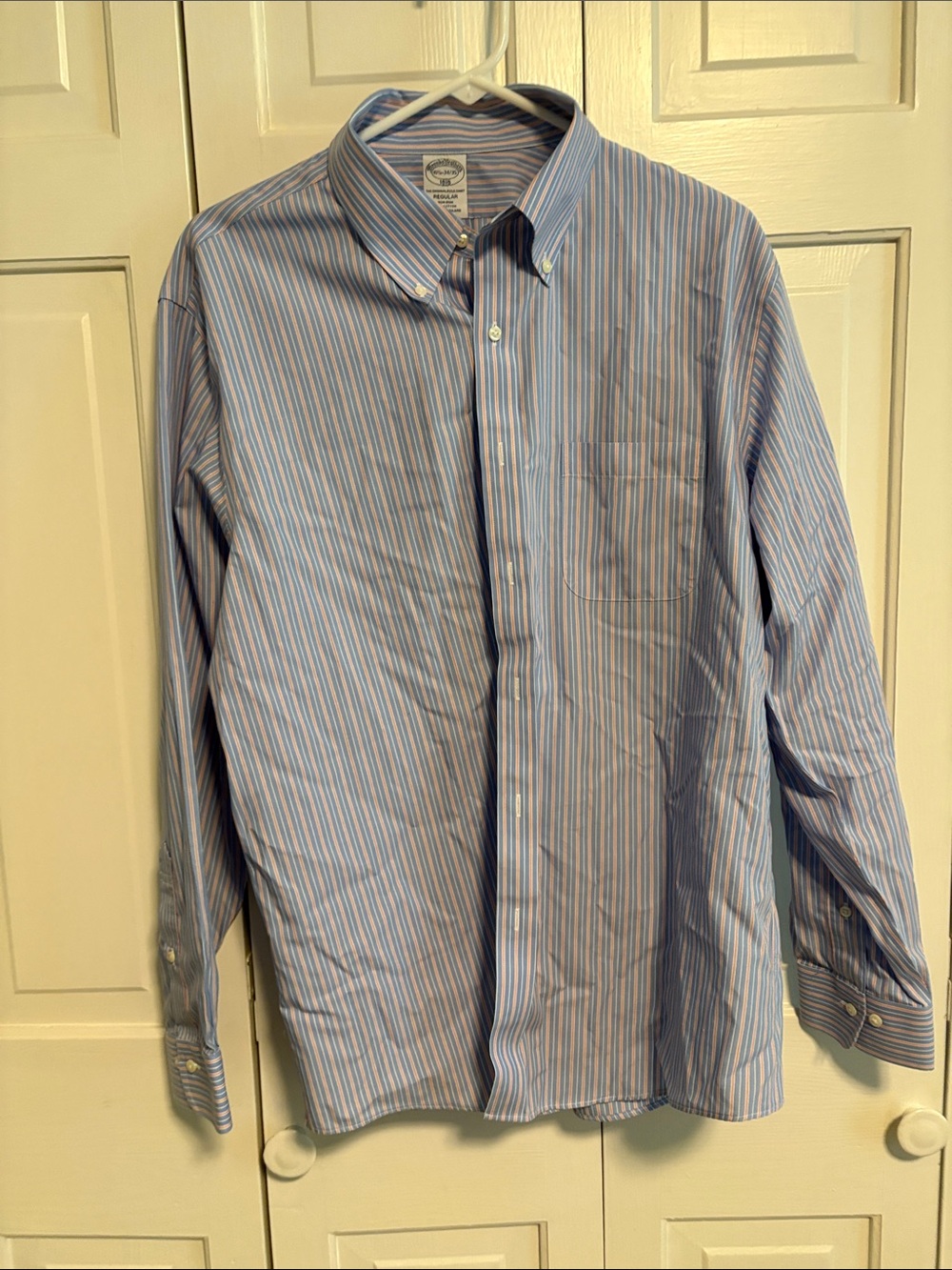 Brooks Brothers Blue and White Striped Button-Down Shirt